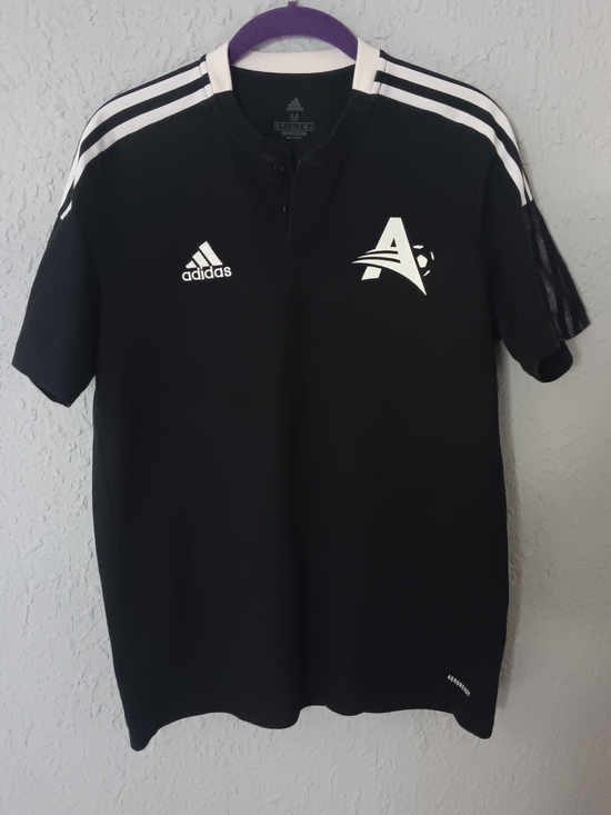 adidas Other - adidas Men’s Black Polo with White Logos and Shoulder Stripes